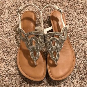 White and Silver Summer Sandals